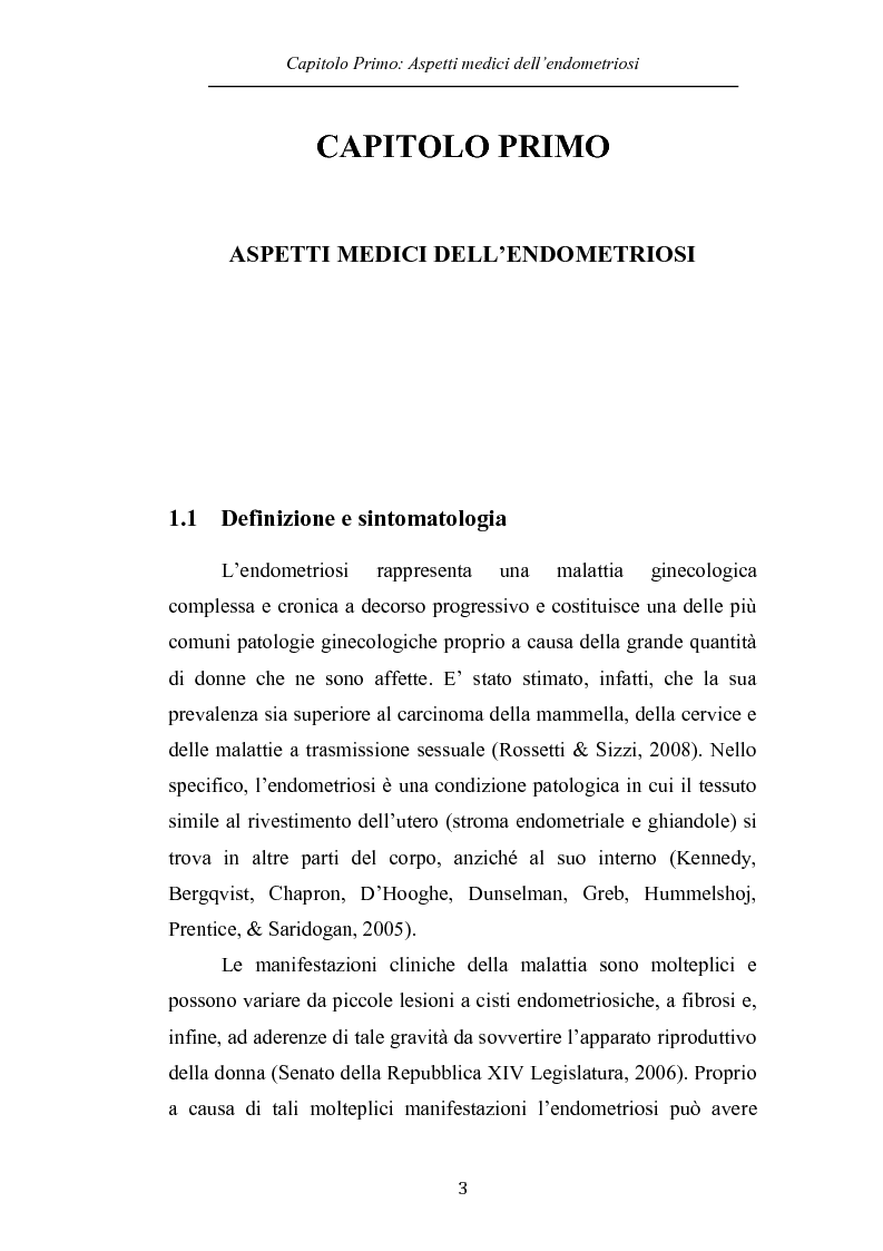 Endometriosi: Aspetti Psicologici E Vita Di Coppia - Tesi Di Laurea