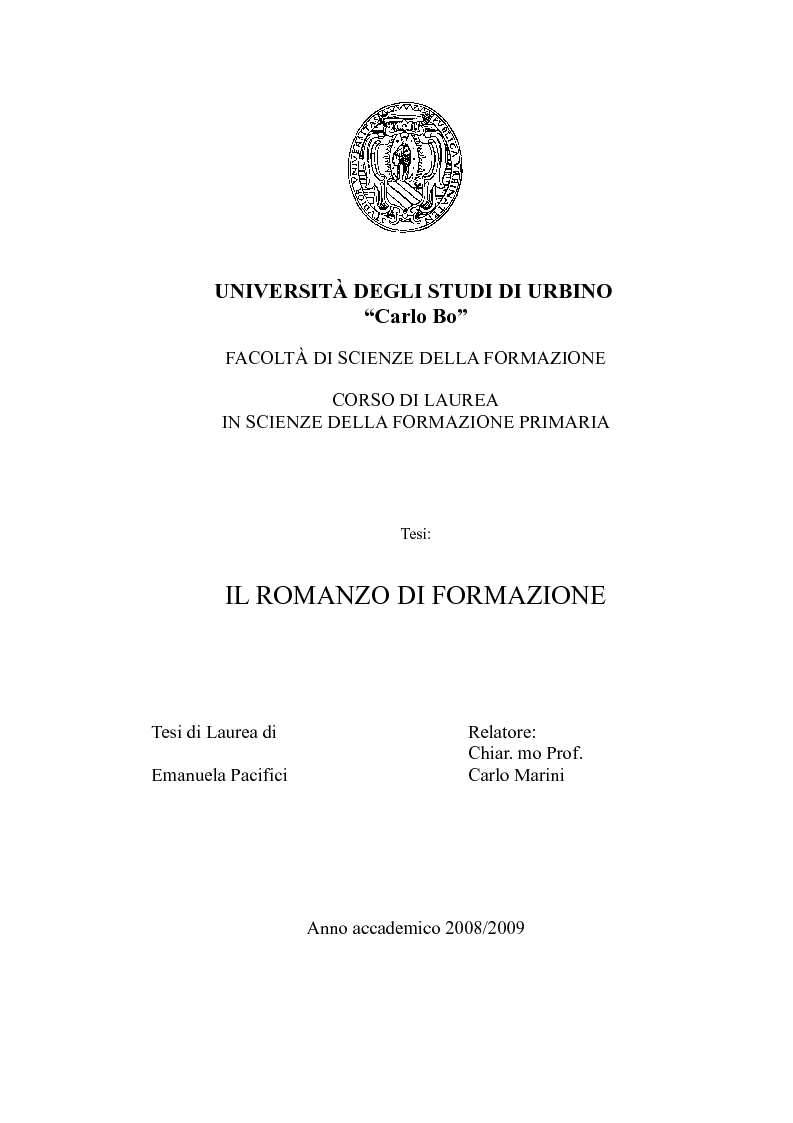 UNIVERSITÀ DEGLI STUDI DI URBINO “Carlo Bo”FACOLTÀ DI SCIENZE DELLA ...