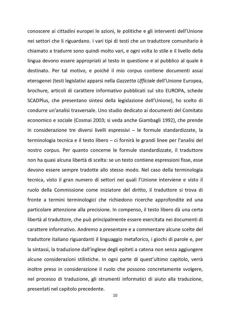 Tradurre All Interno Dell Unione Europea Analisi Dei Procedimenti E Dei Processi A Partire Da Un Corpus Francese Inglese E Italiano Anteprima Tesi Pagina 6 Di 11 Tesionline