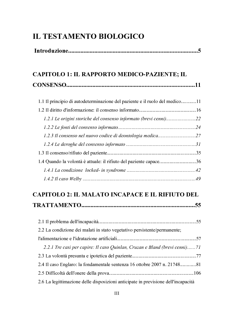 Il testamento biologico - Indice - Pagina 1 di 2