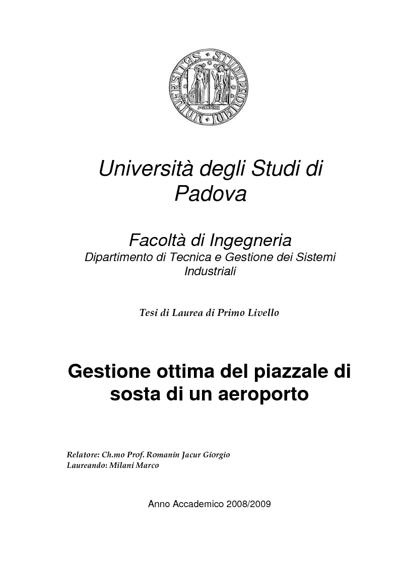 Università Degli Studi Di Padova Facoltà Di Ingegneria Dipartimento Di ...