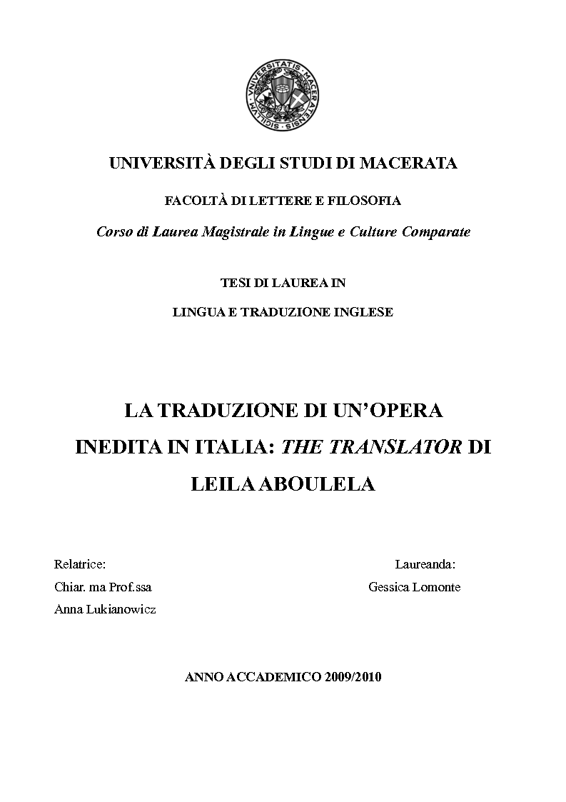 phd thesis traduzione italiano