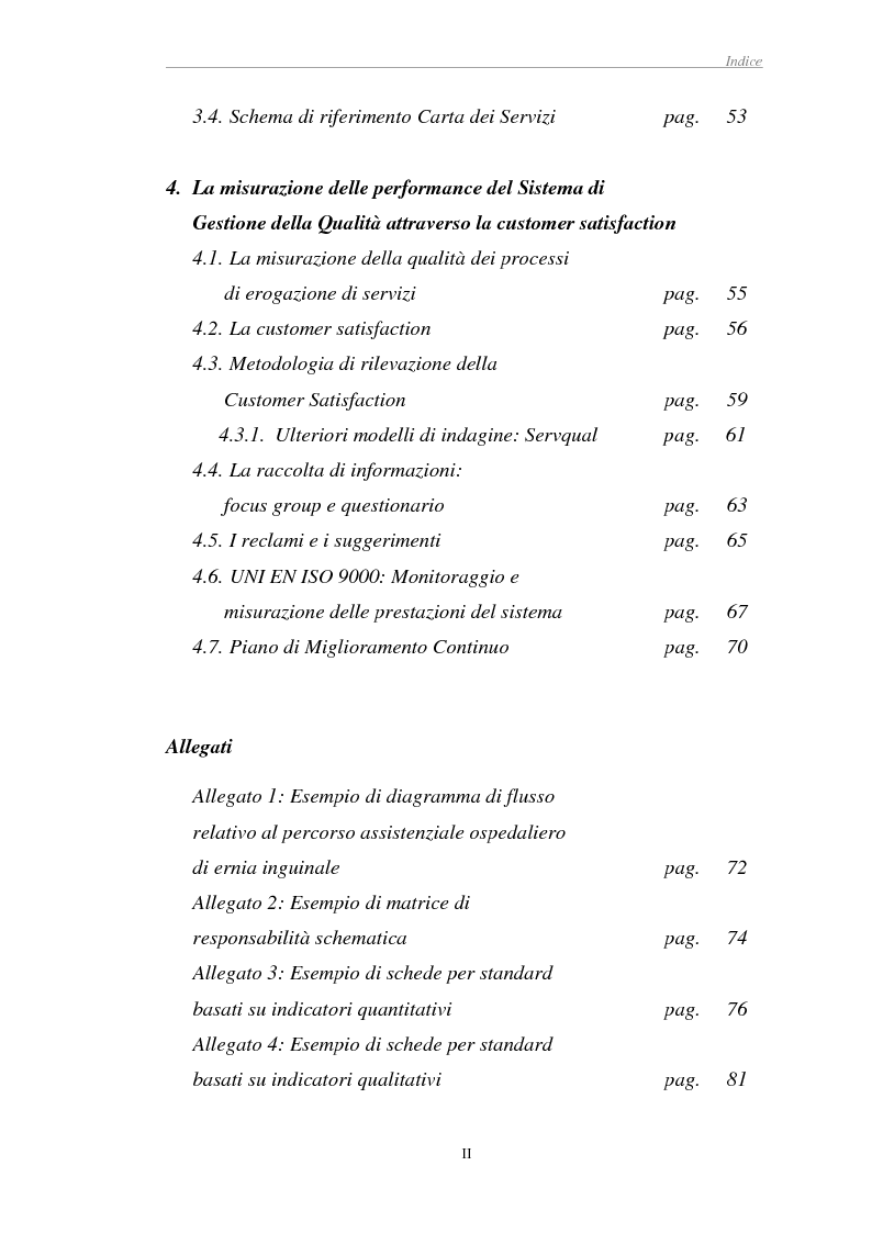 Il Controllo Di Qualita In Una Struttura Sanitaria Attraverso L Adozione Della Carta Dei Servizi E La Customer Satisfaction Indice Pagina 2 Di 3