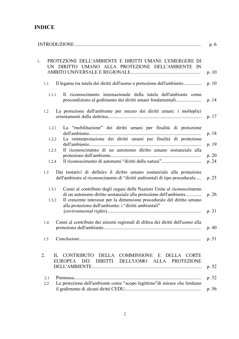 La Tutela Dell Ambiente Come Diritto Umano La Giurisprudenza Della Corte Europea Dei Diritti Dell Uomo Indice Pagina 1 Di 3