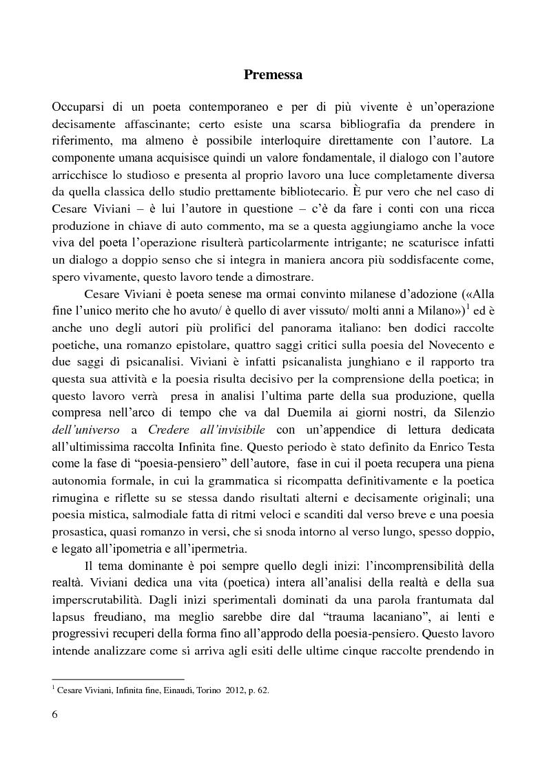 Il Senso Del Limite Analisi Della Poesia Di Cesare Viviani Da Silenzio Dell Universo A Credere All Invisibile Tesi Di Laurea Tesionline