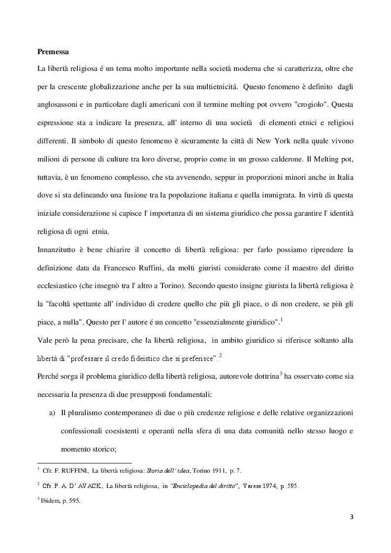 Tolleranza e libertà religiosa in Italia tra XIX e XX secolo - Tesi di  Laurea - Tesionline