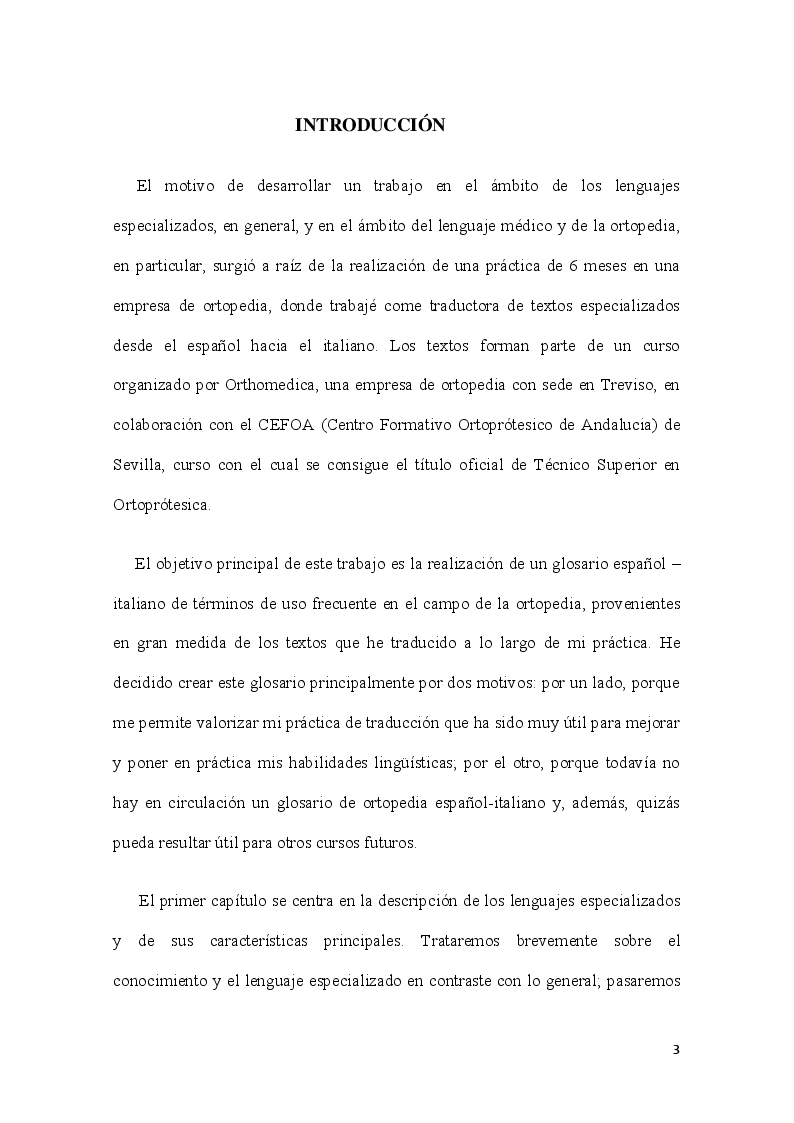 Glosario De Ortopedia Espanol Italiano Un Estudio De Caso Sobre La Traduccion Especializada Tesi Di Laurea Tesionline