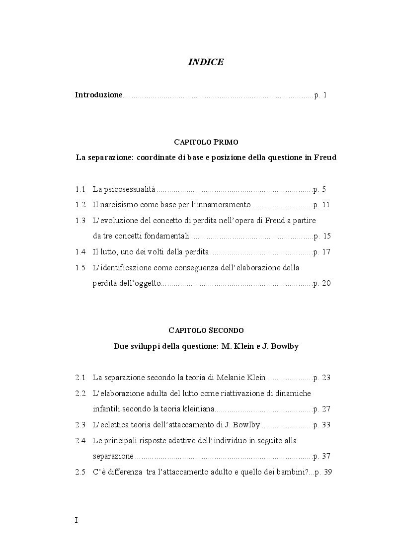 La Separazione Amorosa Come Processo Di Lutto Indice Pagina 1 Di 2