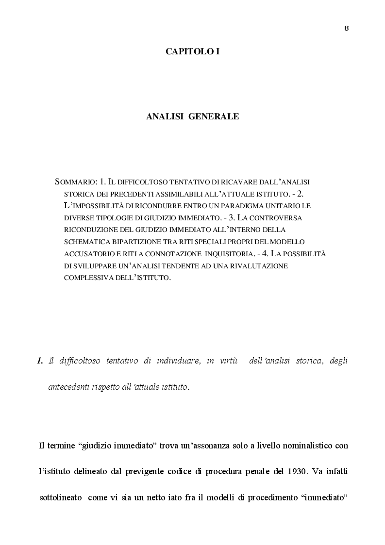 Il Giudizio Immediato - Tesi di Laurea - Tesionline